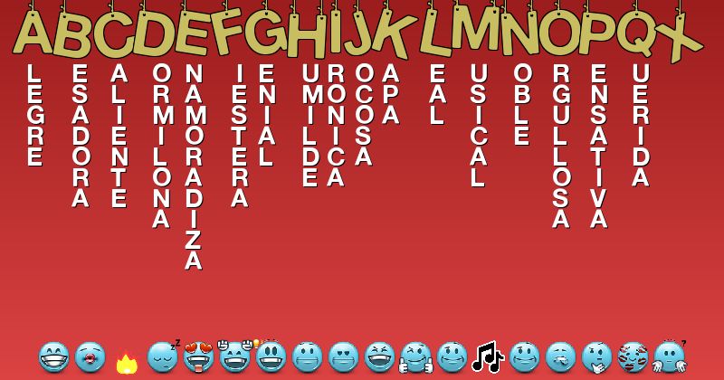 Emoticones para abcdefghijklmnopqx - Emoticones para tu nombre