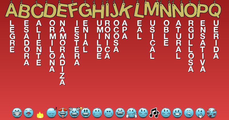 Emoticones para abcdefghijklmnñopq - Emoticones para tu nombre