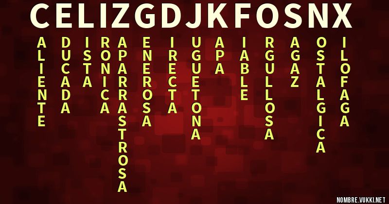 Acróstico celizgdjkfosnx