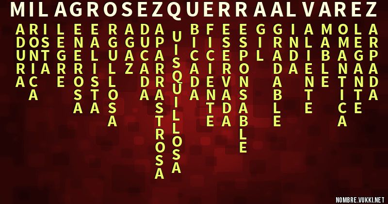 Acróstico milagros ezquerra alvarez