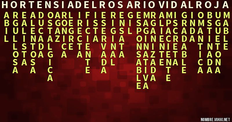 Acróstico hortensiadelrosariovidalroja