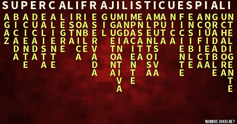 Acróstico supercalifrajilisticuespiali