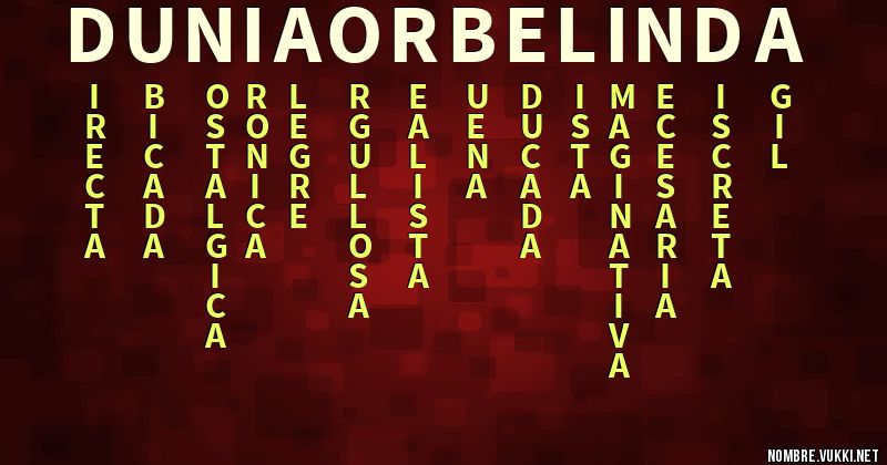 Acróstico dunia orbelinda