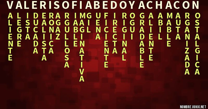 Acróstico valerisofiabedoyachacon