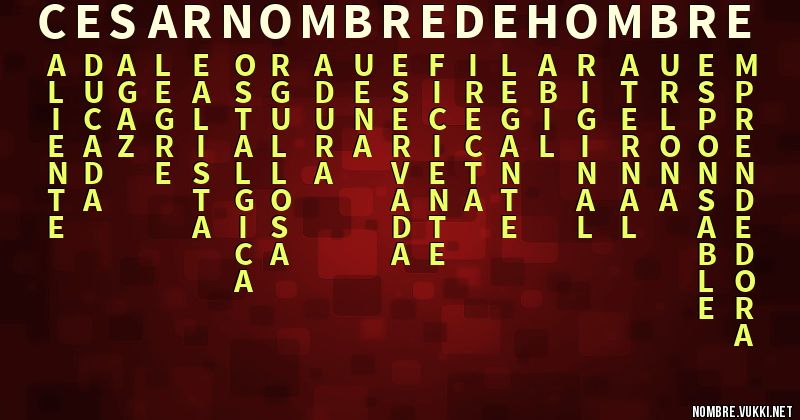 Acróstico cesar nombre de hombre