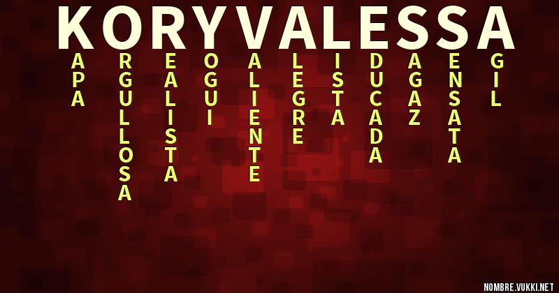 Acróstico kory valessa