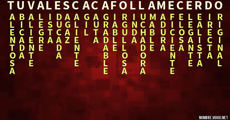Acróstico tu vales caca follame cerdo