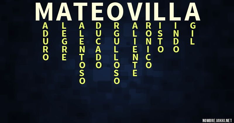 Acróstico mateo(villa)