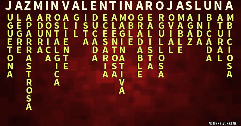 Acróstico jazmin valentina rojas luna