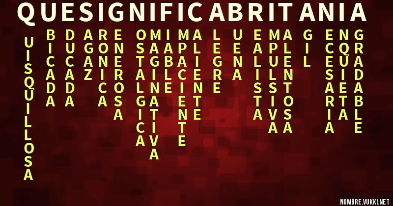 Acróstico que significa britania