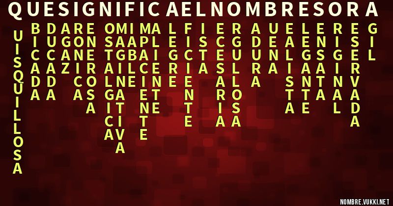 Acróstico que significa el nombre sora