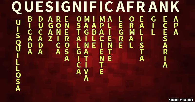 Acróstico que significa frank