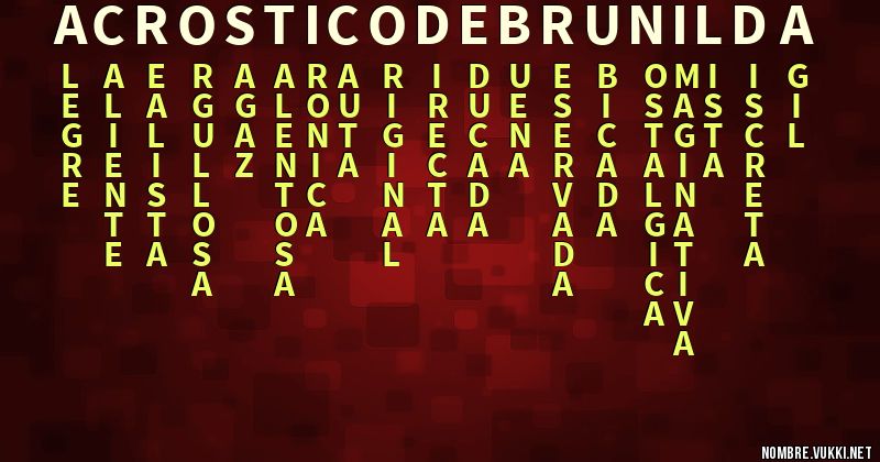 Acróstico acróstico de brunilda