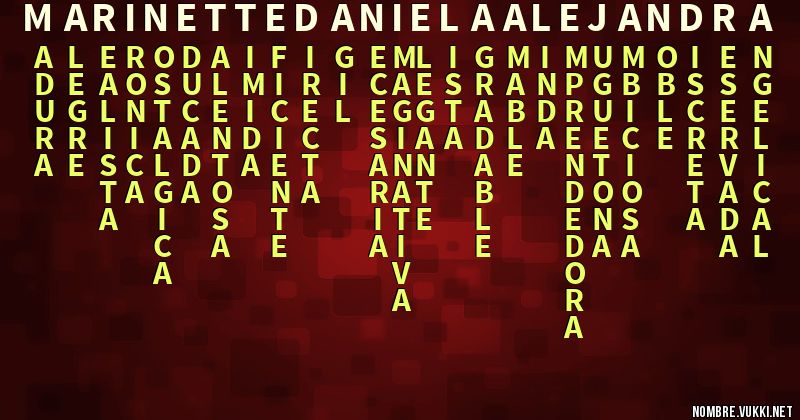 Acróstico marinette daniela alejandra