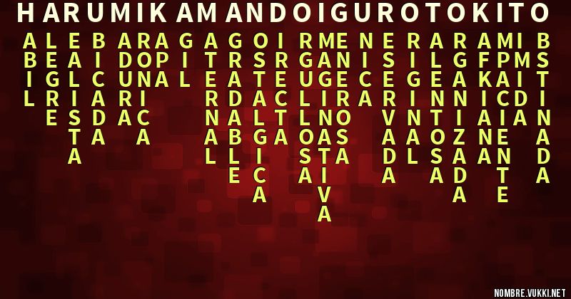 Acróstico harumi kamando iguro tokito