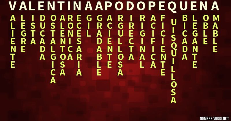 Acróstico valentina ( apodo pequeña)