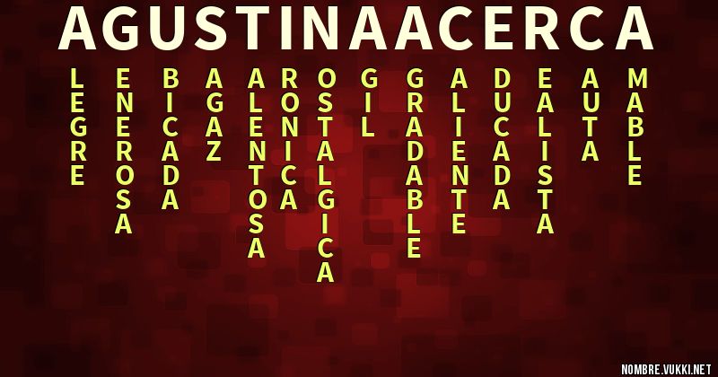 Acróstico agustina acerca