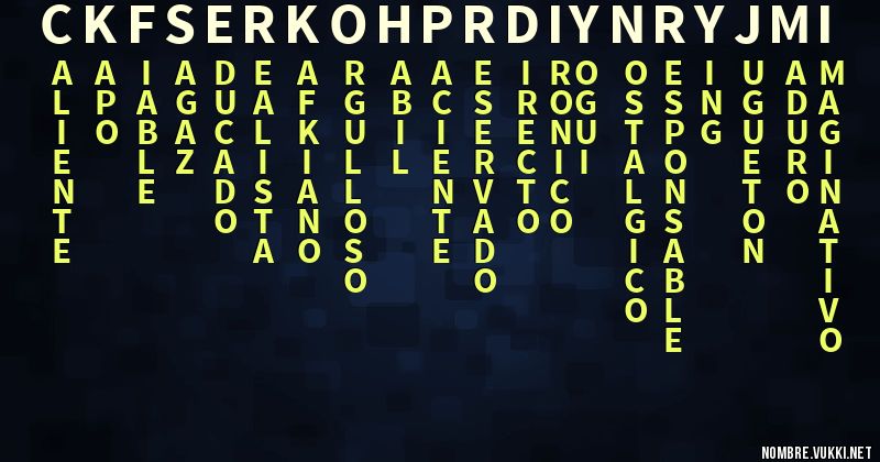 Acróstico ckf09serkohprdiynryj5mi