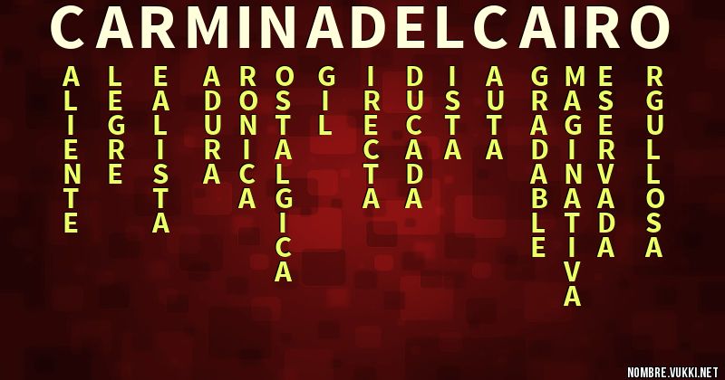 Acróstico carmiña del cairo