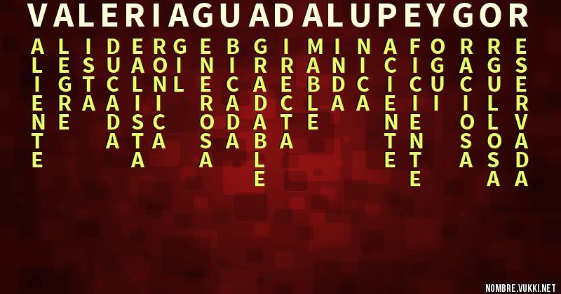 Acróstico valeria guadalupe y gor