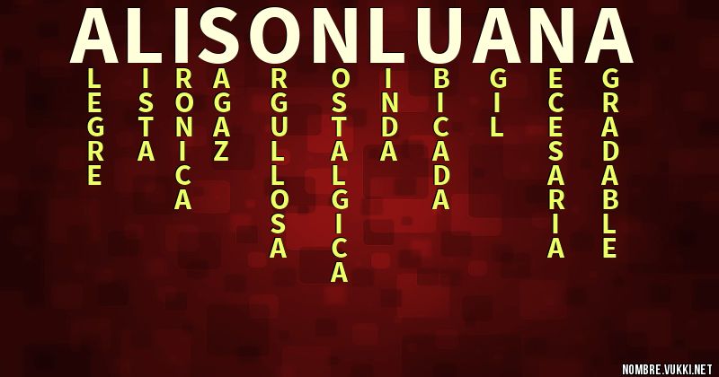 Acróstico alison luana