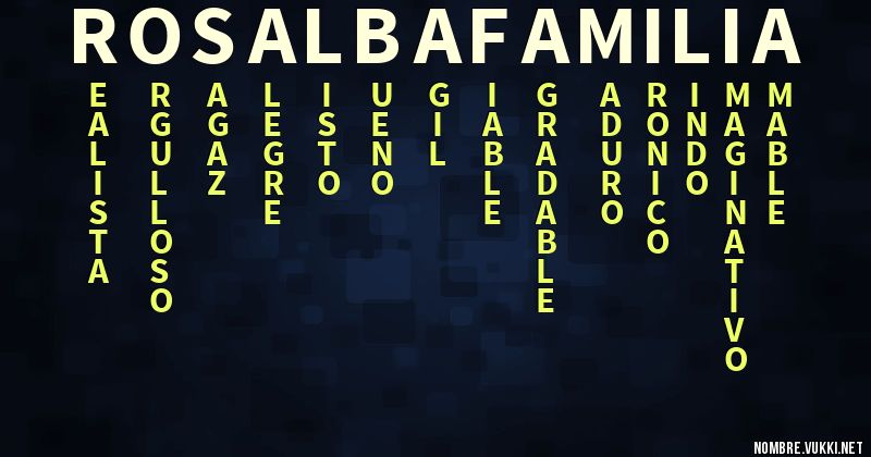 Acróstico rosalba familia