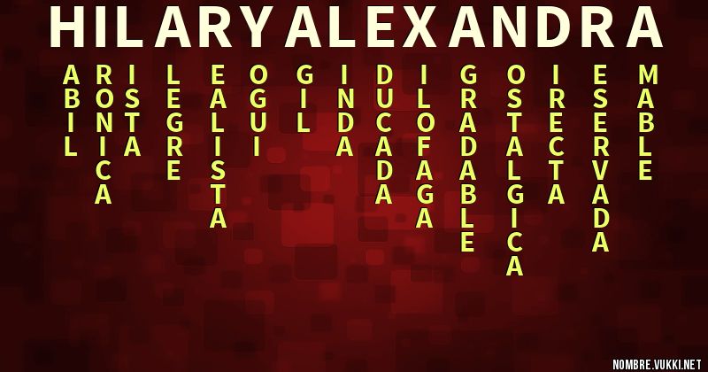Acróstico hilary alexandra