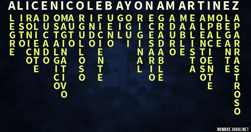 Acróstico alice nicole bayona martinez