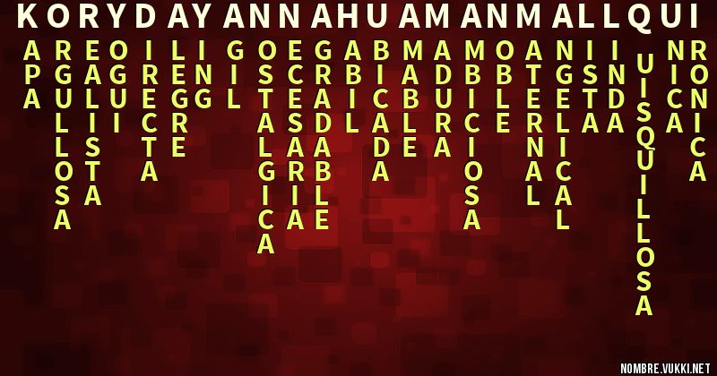 Acróstico kory dayanna huaman mallqui