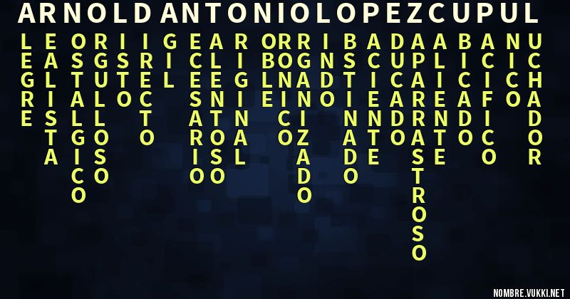 Acróstico arnold antonio lopez cupul