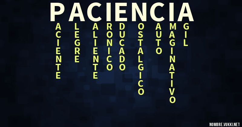 Acróstico paciencia