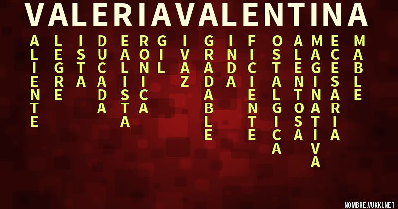 Acróstico valeria valentina