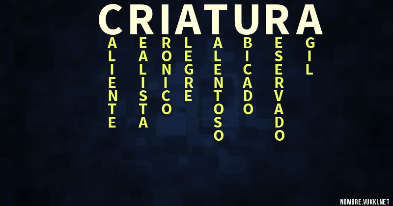 Acróstico criatura