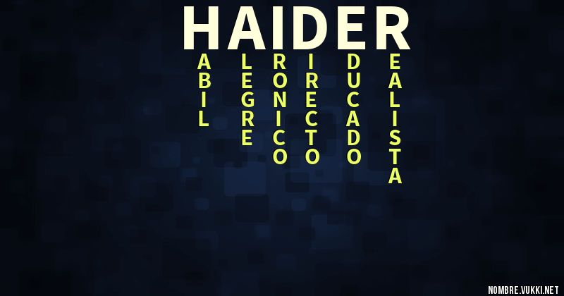 O que significa Haider?