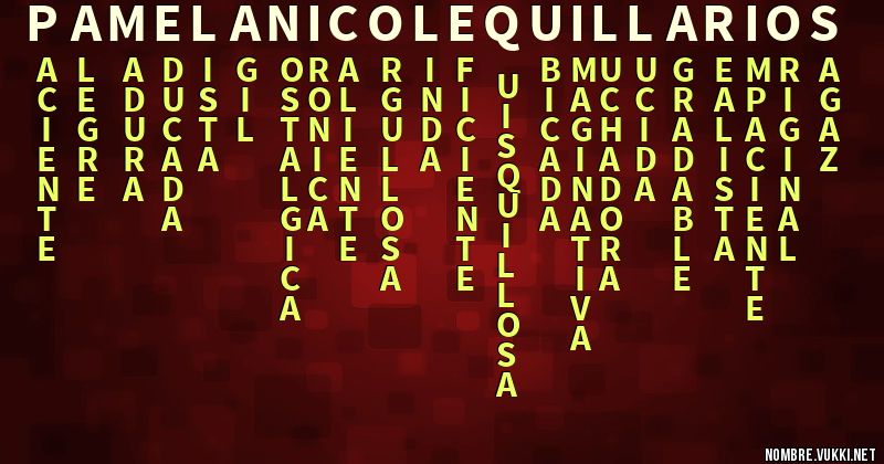 Acróstico pamelanicolequillarios