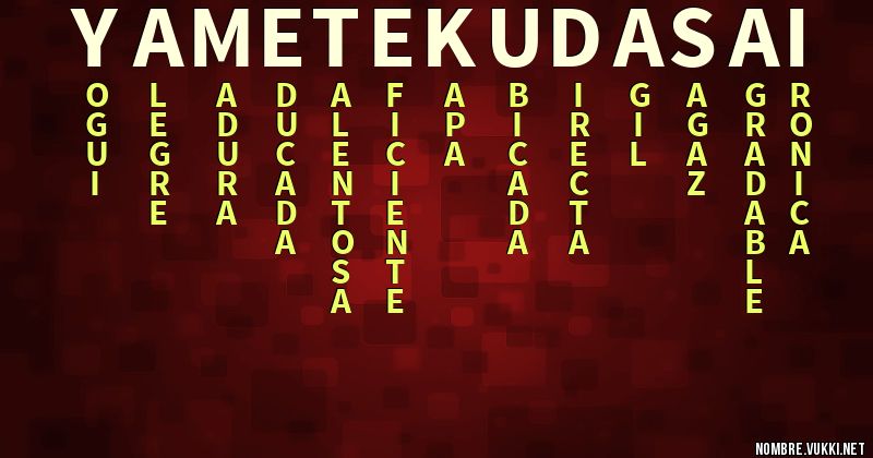 Acróstico yamete kudasai