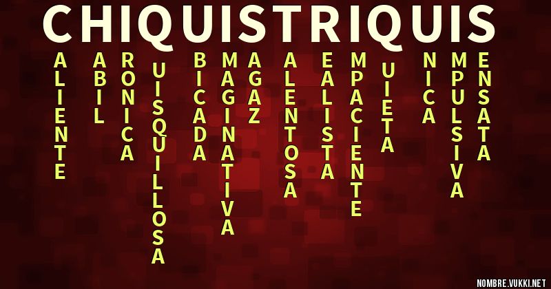Acróstico chiquistriquis