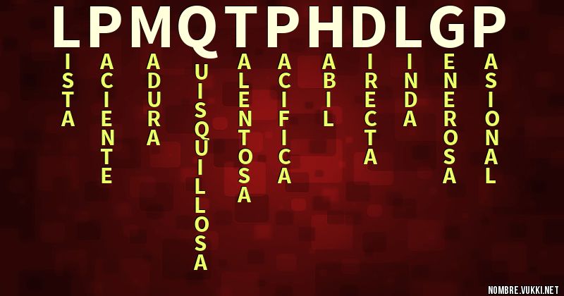 Acróstico lpmqtphdlgp