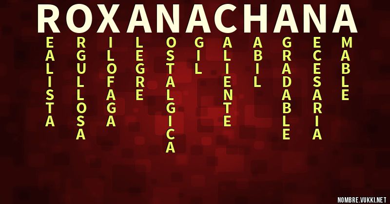 Acróstico roxana  chana