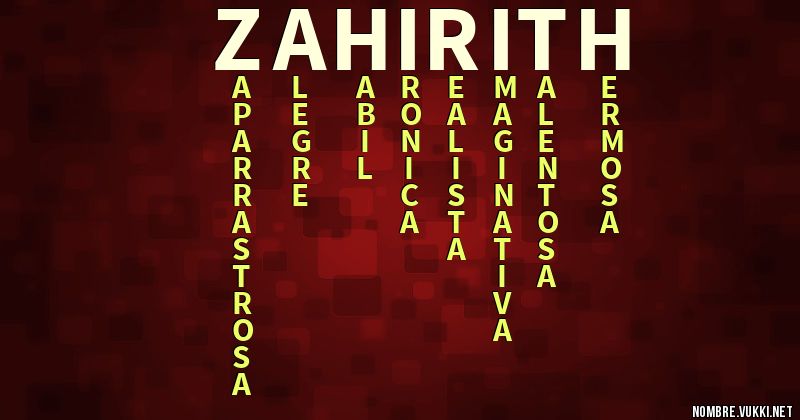Acróstico zahirith