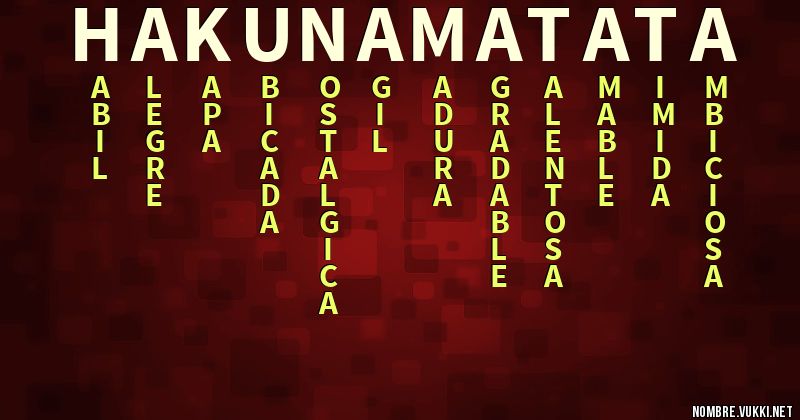 Acróstico hakuna matata