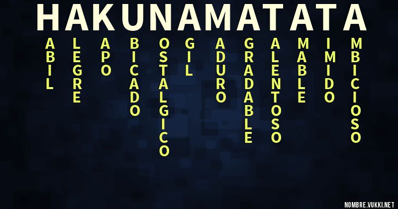Acróstico hakuna matata