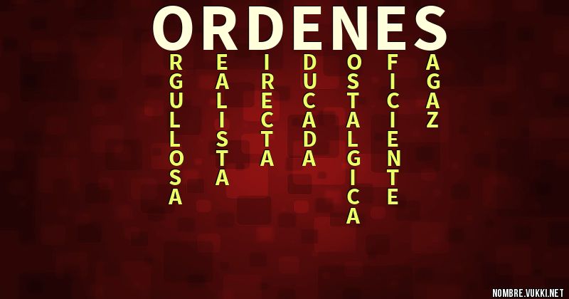 Acróstico ordenes