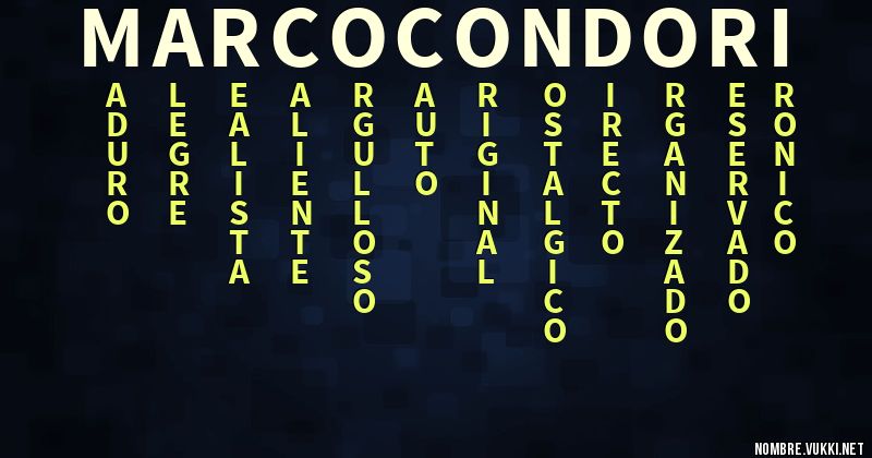 Acróstico marco condori