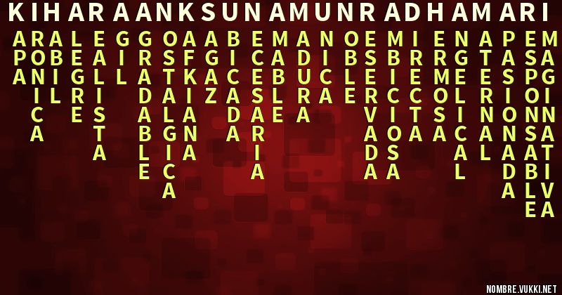 Acróstico kihara anksunamun radha mari
