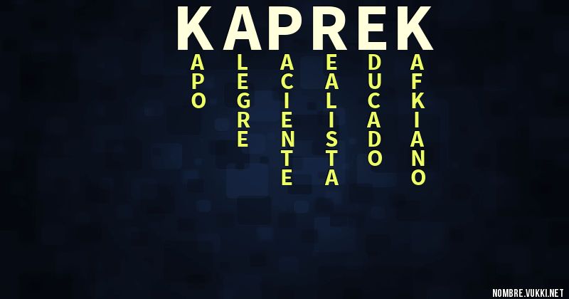 Acróstico kaprek