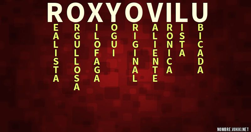 Acróstico roxy o vilu