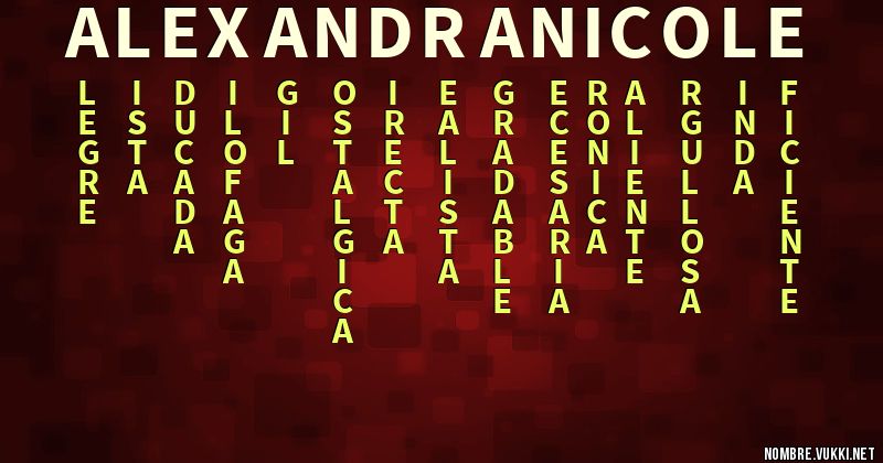 Acróstico alexandra nicole