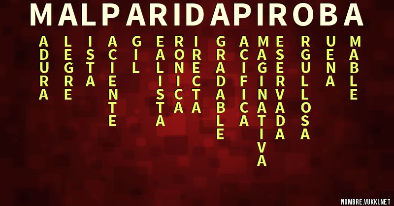 Acróstico malparida piroba