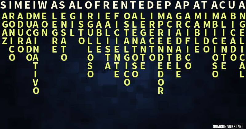 Acróstico simeiwasalofrentedepapatacua